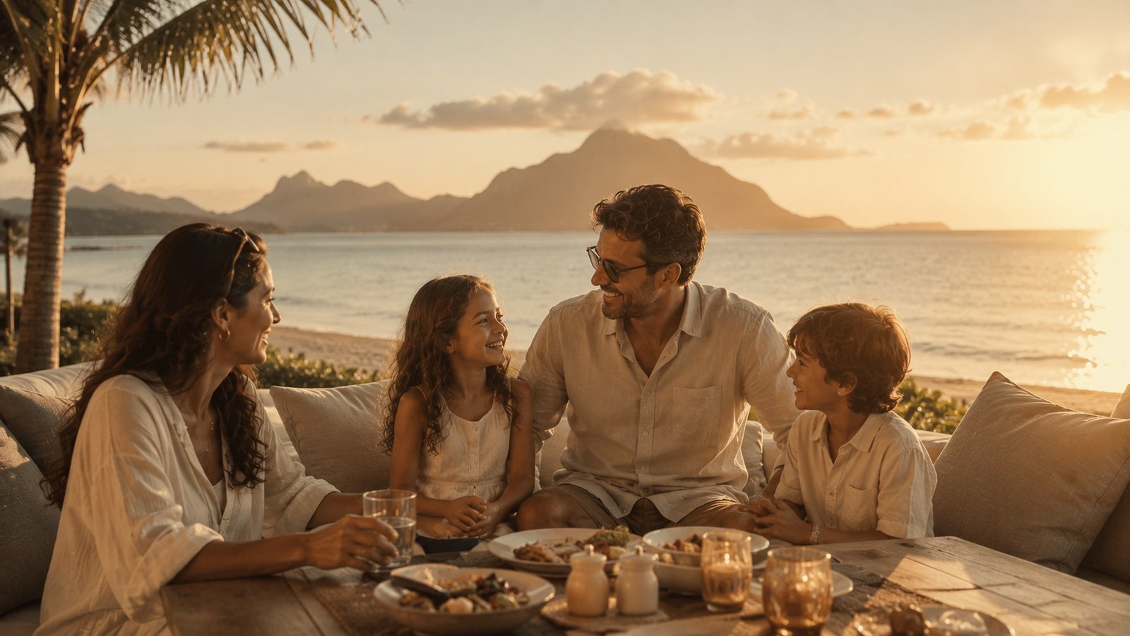 Art de vivre à l'île Maurice, terrasse au bord de l'eau